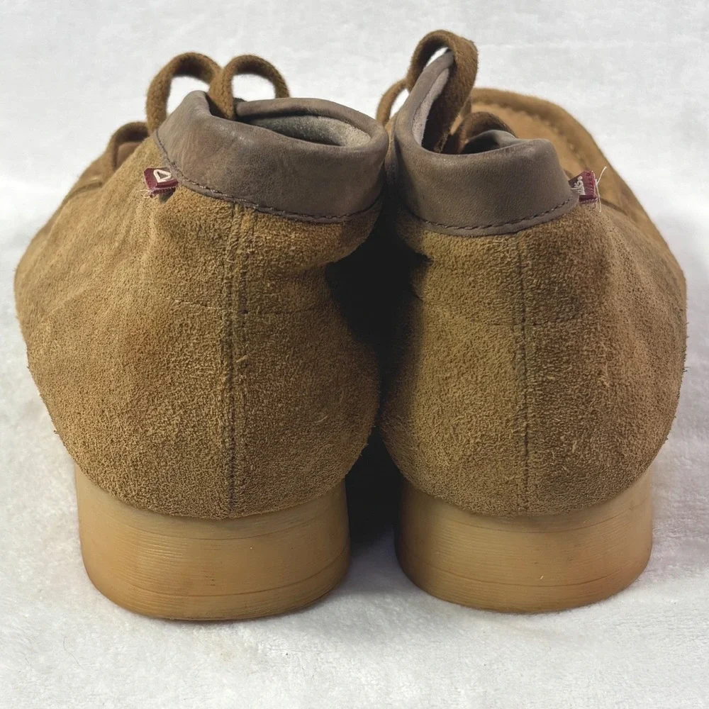 Clarks Mens Stinson Hi Suede Chukka Boots Tan Moc-toe Wallabee Inspired Sz 10.5M
